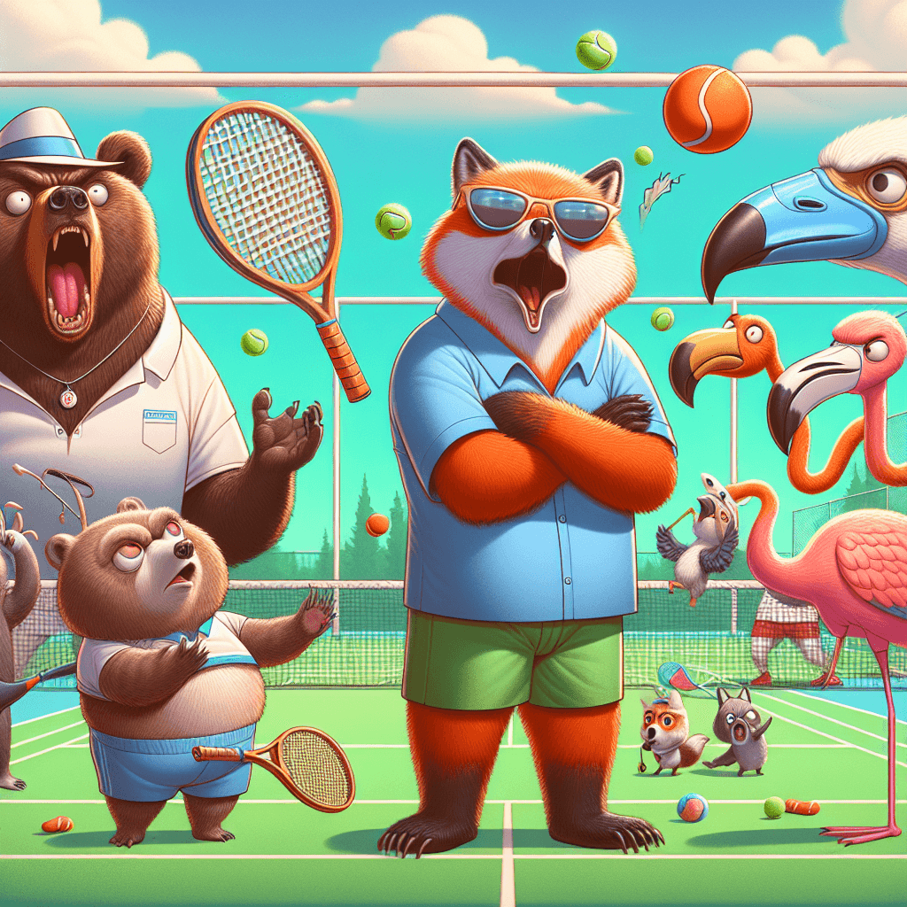 Professional tennis coach teaching a student with proper form and technique on an outdoor tennis court